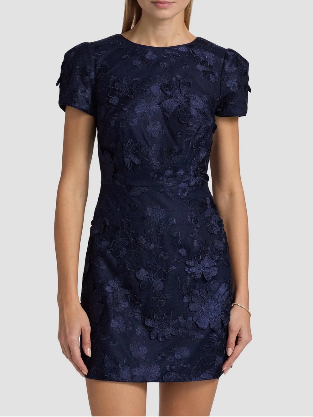 NWT Milly Navy Daisy Floral Appliqué Mini Dress size 8
